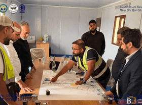 وفد شركة توزيع المنتجات النفطية يطّلع ميدانيا على مستوى الإنجاز في مشروع مدينة ذي قار الجديدة