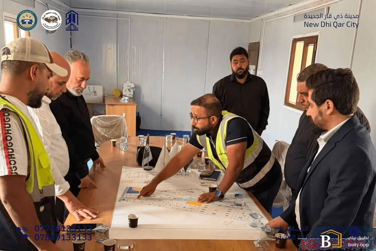 وفد شركة توزيع المنتجات النفطية يطّلع ميدانيا على مستوى الإنجاز في مشروع مدينة ذي قار الجديدة